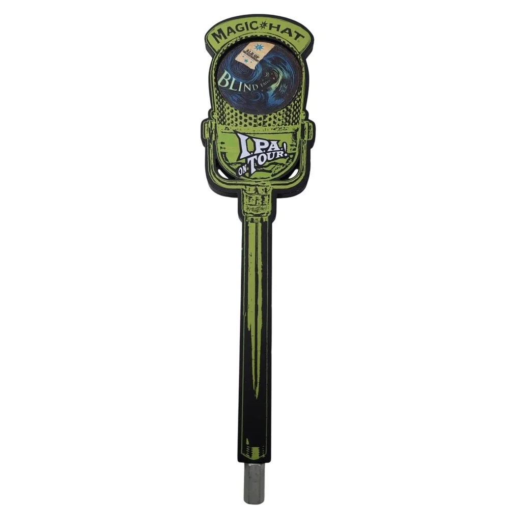 Magic Hat Blind Faith IPA On Tour Beer Tap Handle Microphone Shape Green Black